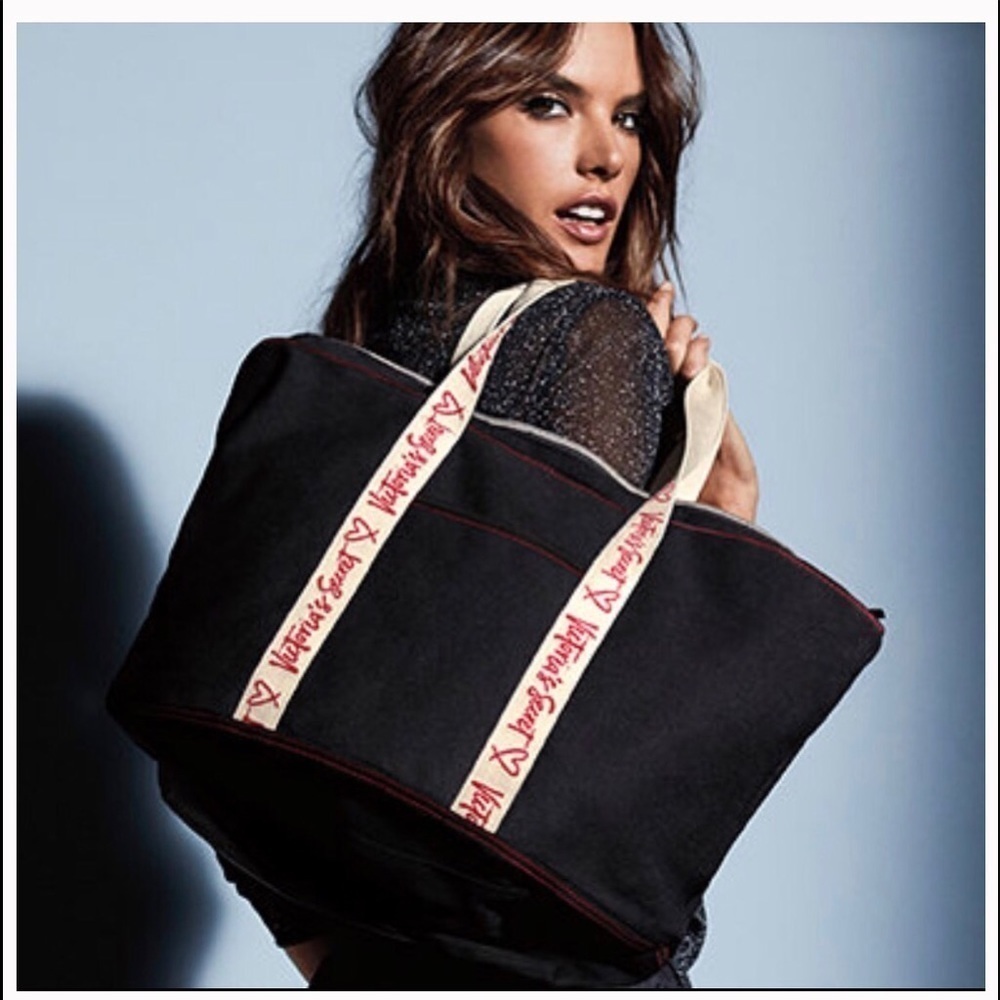 Victoria's Secret black canvas tote bag, new